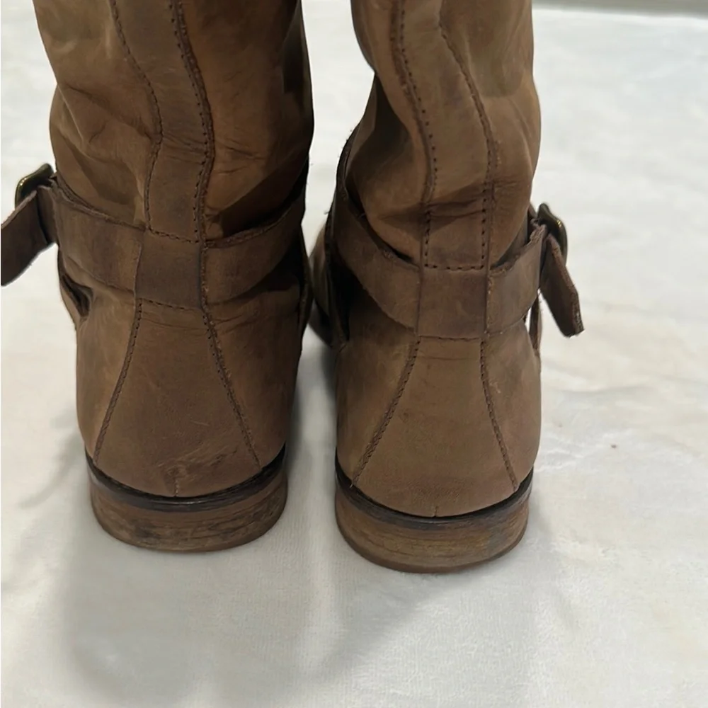 1937 Footwear Brown Over the Knee Suede Boots with Timeless Style